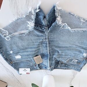 Distressed Denim Shorts